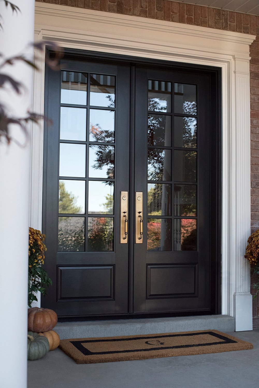 Black Double Front Doors for Fall - Room For Tuesday